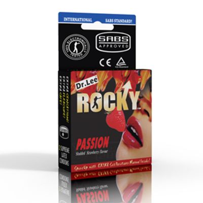 ROCKY STRAWBERRY STUDDED PASSION CONDOM 3’s